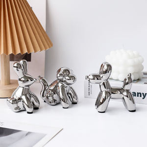 Ornements en céramique personnalisés en forme de chien ballon, singe, <span class=keywords><strong>lapin</strong></span>, éléphant, plaqués argent, petits cadeaux pour la décoration de la chambre d'enfant, art déco - Product Image 3