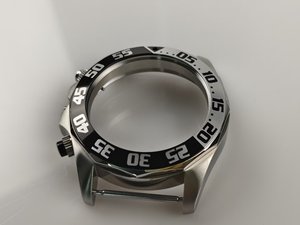 C250106 48.5*54MM Boîtier de montre sport pour homme en acier inoxydable 316L, doté d'un <span class=keywords><strong>design</strong></span> de <span class=keywords><strong>lunette</strong></span> noire dynamique unique, 5 ATM - Product Image 5