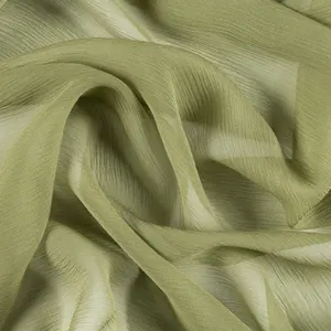 Draperie légère douce de qualité supérieure crêpe nude 100% pur polyester lurex tissu en mousseline de soie artificielle pour robe écharpe