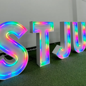 Distributori di eventi di lettere giganti 4ft Custom a forma di LED lettere tendone in metallo 3D <span class=keywords><strong>luce</strong></span> al Neon segnaletica azienda/negozio di pubblicità - Product Image 5