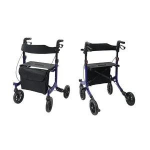 Stand Up Rollator Mobility Folding Walker Shopping Cart