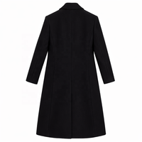Manteau long sur mesure pour homme en mélange de laine noir, à simple boutonnage et revers crantés, idéal pour les occasions formelles ou décontractées, vêtement d'hiver.