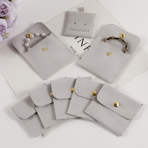 PUPPYSEW No logo Microfiber Jewelry Pouches, Jewelry Bag with Button, Jewelry Packaging Bag Bracelet Bag - Product Image 4