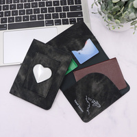 Porte-passeport vintage en PU avec découpe en forme de cœur, étui de voyage pour passeport avec emplacements pour cartes, organiseur de documents de voyage
