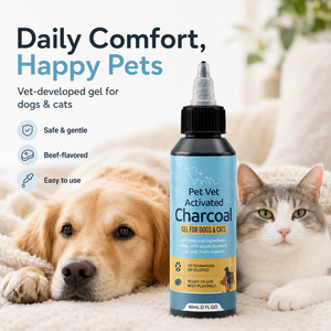 Gel Digestif Naturel pour Animaux avec <span class=keywords><strong>Charbon</strong></span> <span class=keywords><strong>Actif</strong></span>, Psyllium et Aloe Vera pour le Soutien Contre les Ballonnements – Supplément Quotidien pour Chiens et Chats - Product Image 1
