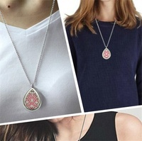 Aidywu — pendentif à fermeture en filigrane, en acier inoxydable, fermoir magnétique, calme les gants, huile essentielle, en forme de goutte