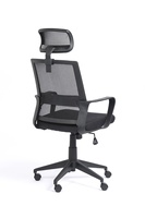 Chaise de bureau pivotante contemporaine en maille, prix usine, avec appui-tête fixe, hauteur réglable, support lombaire et verrouillage d'inclinaison, pour salon