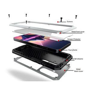 3 en 1 Heavy Duty Métal Antichoc Téléphone Cas En Alliage De Zinc Verre Trempé Silicone Cas Pour <span class=keywords><strong>Samsung</strong></span> S24 S23 S22 S21 <span class=keywords><strong>S20</strong></span> S10 - Product Image 1