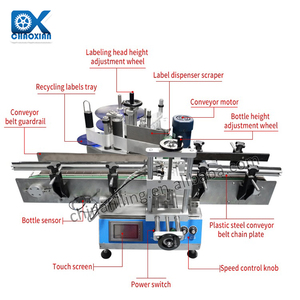 Tự động Tabletop giấy dính nhãn xung quanh nhỏ chai tròn Máy dán nhãn với ngày mã hóa - Product Image 4