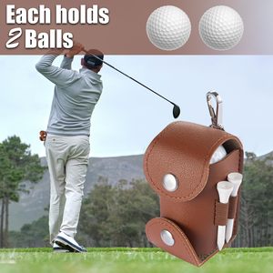 Personalizado Golf Ball <span class=keywords><strong>Bag</strong></span> Leather Golf Ball Holder Versátil Golf Ball <span class=keywords><strong>Bag</strong></span> com mochila gancho <span class=keywords><strong>Belt</strong></span> Conveniente Acesso Golfistas - Product Image 6