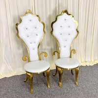 Fauteuil Trône Haut de Gamme en Acier Inoxydable pour Location Événementielle, Chaise de Salle à Manger de Luxe pour Mariages et Banquets, Vente en Gros