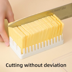 <b>Food</b> Keeper Butter Cutter <b>Container</b> with Lids Dishwasher Safe Rectangular Cheese Slice Storage Box Butter Divider Storage Box - Product Image 3