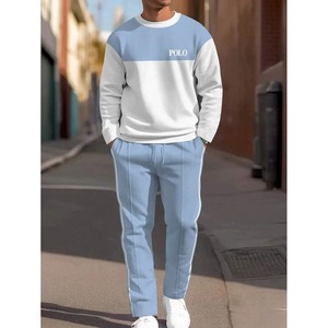 Conjunto de chándal de algodón grueso lavado Conjunto de sudadera y pantalones de chándal con logotipo personalizado para hombre - Product Image 3