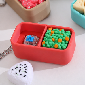 Llavero Bento Box con diseño realista de carne, colgante B25, juguete de comida lindo, antiestrés, decoración para mochila, regalo - Product Image 4