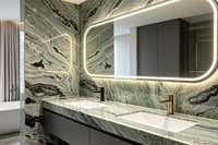 Dalle de marbre en pierre naturelle Centurymosaic Jade Cloud Green pour mur de fond, plan de travail de cuisine, salle de bain, salon, intérieur