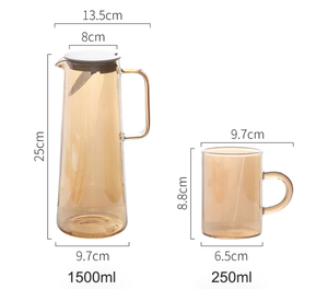 <span class=keywords><strong>Carafe</strong></span> en verre coloré en borosilicate résistant à la chaleur, nouvelle conception, avec filtre - Product Image 4