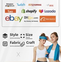 Serviette de sport rafraîchissante et respirante avec logo personnalisé, personnalisation de l'emballage, styles variés pour la salle de sport, la course à pied, la randonnée, les événements d'entreprise