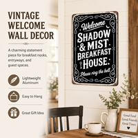 Panneau décoratif vintage en aluminium style gothique, motif balai et sorcière, 12x8 pouces, pour décoration d'Halloween, à suspendre au mur pour porche, pubs, cafés, terrasses