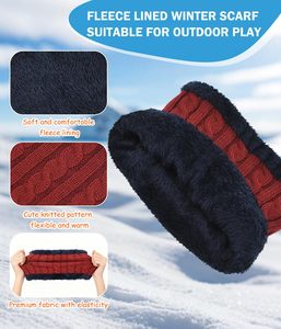 <span class=keywords><strong>Ensemble</strong></span> hiver 3 pièces pour enfants : <span class=keywords><strong>bonnet</strong></span>, écharpe et <span class=keywords><strong>gants</strong></span> tactiles, uni, chaud, épais, avec protection du <span class=keywords><strong>cou</strong></span>, pour activités <span class=keywords><strong>de</strong></span> plein air - Product Image 4