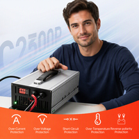 Chargeur portable XIETONG C2500P 84V30A 2520W avec entrée 100-240V pour tracteur, autolaveuse, chariot transpalette, chariot élévateur