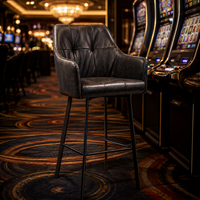 Fauteuil ergonomique haut de gamme en cuir pour salle de jeu de casino, avec couleurs et logo personnalisables