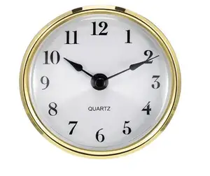 High Quality fit up insert clock roman Arabic numerals dial silver gold frame plastic quartz clock inserts