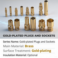 Conector Banana Universal Chapado en Oro (0.8/2/3/3.5/4/5.5/6/8mm) Macho/Hembra, Pines de Prueba para Lámparas |   Conector de Alta Conductividad