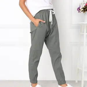 Özel yüksek bel Trendy Streetwear Denim kot, bayan moda pantolon için Palazzo kargo pantolon/