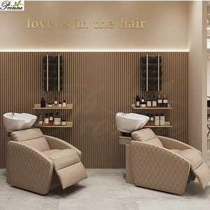 Chaise de station de shampooing à réglage automatique lavage à contre-courant double sièges salon de coiffure - Product Image 5