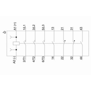 3RT2023-1BB44 พาวเวอร์คอนแทคเตอร์, 3 ขั้ว, 24 โวลต์ ดีซี, หน้าสัมผัสเสริม: 2 NO 2 NC, ขนาด: S0, สวิตช์เสริมสามารถถอดออกได้ 3RT2023 - Product Image 6