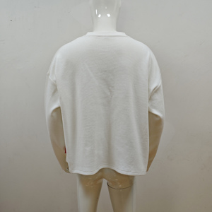 Maglietta Termica Oversize in Cotone Bianco Stampato Personalizzato, Maniche Lunghe in <span class=keywords><strong>Maglia</strong></span> Waffle per <span class=keywords><strong>Uomo</strong></span> - Product Image 3