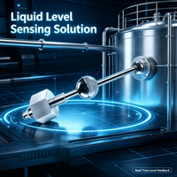 Compteur de niveau de liquide magnétostrictif compact |   Transmetteur de niveau à flotteur pour engins de construction en espace de pose étroit