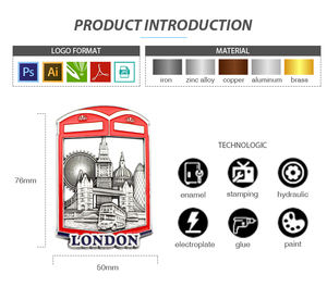 Wholesale Customized Design Metal Country Austria Vienna Tourist Souvenir Refrigerator <strong>Fridge</strong> <strong>Magnets</strong> - Product Image 5