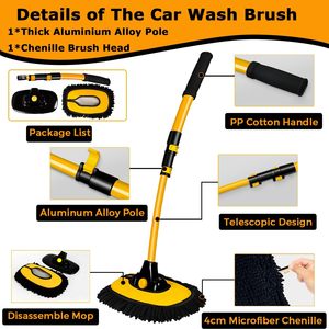 WillingHeart Spazzola Curva per Lavaggio Auto con Manico Lungo 43" e Asta di Prolunga, Mop in Microfibra Modello BS-WH1 per Camper/Camion/SUV/Barca - Product Image 3
