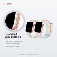 Bracelet Sport Loop en Nylon pour Montre, Couleurs Arc-en-ciel (Crème, Orange, Cyan), 38mm-45mm, Respirant et Ajustable, pour Smartwatch OEM