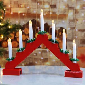 Artículo en Oferta: Velas Navideñas de Madera de 7L con Luz LED Cálida Blanca y Roja, Estilo Vintage con Temporizador - Product Image 5