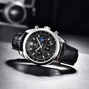 Montre personnalisée avec votre propre logo BENYAR 5193, nouvelle montre pour homme, phase lunaire, multifonctionnelle, cadran à trois aiguilles, montre à quartz pour homme, style décontracté - Product Image 6