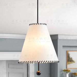 Lampe suspendue en tissu de style vintage français, ronde blanche, E27 Led, pour salon, chambre à coucher, restaurant, salon de thé, café - Product Image 3