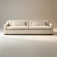 Canapé sectionnel 2 places à accoudoirs inclinés, avec cadre en bois et coussins, pour intérieurs modernes, accessibles et luxueux, idéal pour maisons, appartements et centres commerciaux
