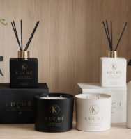 Ensemble diffuseur de parfum AIKUN, bougie parfumée, spray d'ambiance, boîte dorée, logo personnalisé, parfum d'intérieur, cadeau pour hôtel, spa, vente en gros