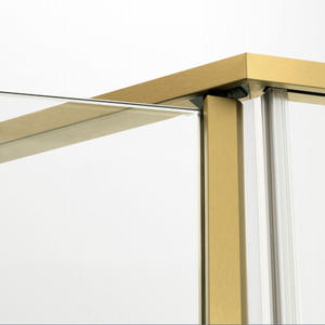 Душевая дверь из закаленного стекла Gold Corner с черной рамой из нержавеющей стали и комплектом петель для ванной комнаты в отеле - Product Image 3