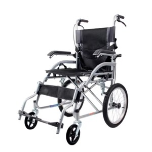 Portable foldable aluminum wheelchair with handbrake, ultra light travel wheelchair suitable for both adults and children - Product Image 1