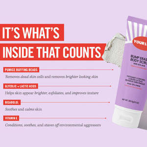 Gommage Corporel Anti-Imperfections 10% AHA Exfoliant Kératose Pilaire Poils Incarnés Acide Glycolique Aloe Vera Lisse Peau Rugueuse Marque Privée - Product Image 1