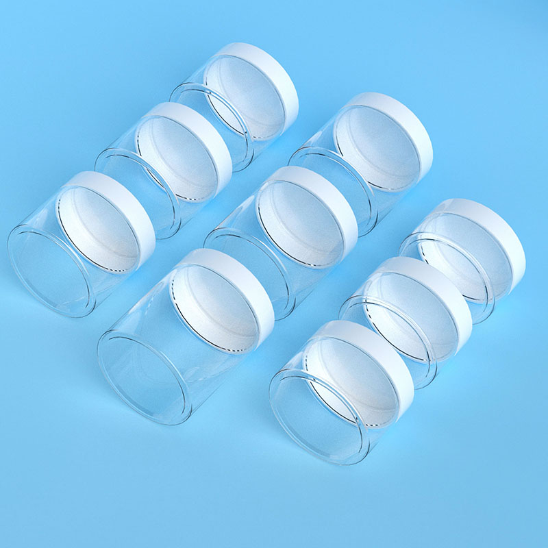 Wholesale Transparent PET Plastic Round Cream Jars with Lid for Skincare Body Cosmetic Packaging 80ml~250ml