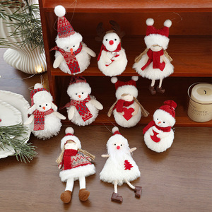 Hot-Selling Plush Christmas <b>Tree</b> Pendants Red White Snowman Ornaments for Desktop Decor for Christmas Decorations - Product Image 1