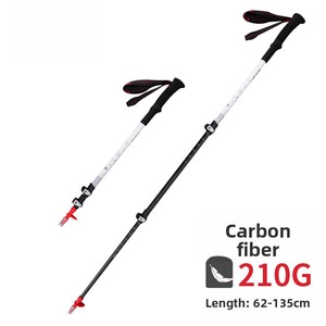 Bastón de Trekking de Fibra de <span class=keywords><strong>Carbono</strong></span> para Exteriores, Ligero, con Bloqueo Exterior de Fibra, Telescópico, para Senderismo, Montañismo y Escalada - Product Image 2