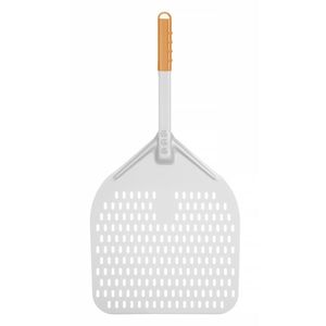 HENDI 350x710mm Spatule à pizza carrée perforée à manche court pour robot culinaire - Product Image 1
