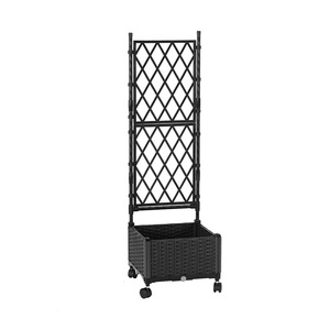 <b>Flower</b> <b>Box</b> Trellis Set Rattan Outdoor Garden Plant Support With Wheels For Balcony Patio Yard - Product Image 4