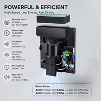 Sèche-mains professionnel en acier inoxydable de qualité supérieure 840W HEPA hygiénique