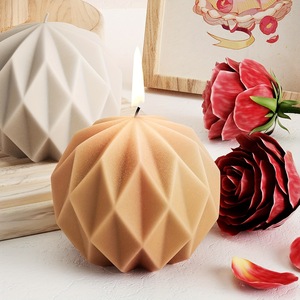 Geometric Spherical <b>Candle</b> Silicone <b>Mold</b> Customizable Shape For DIY <b>Candle</b> Making Kits Valentine'S Day Home Decoration - Product Image 3